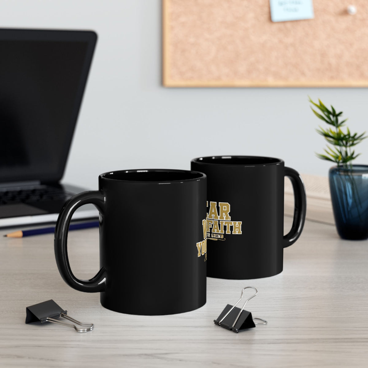 Wear Your Faith Black Mug