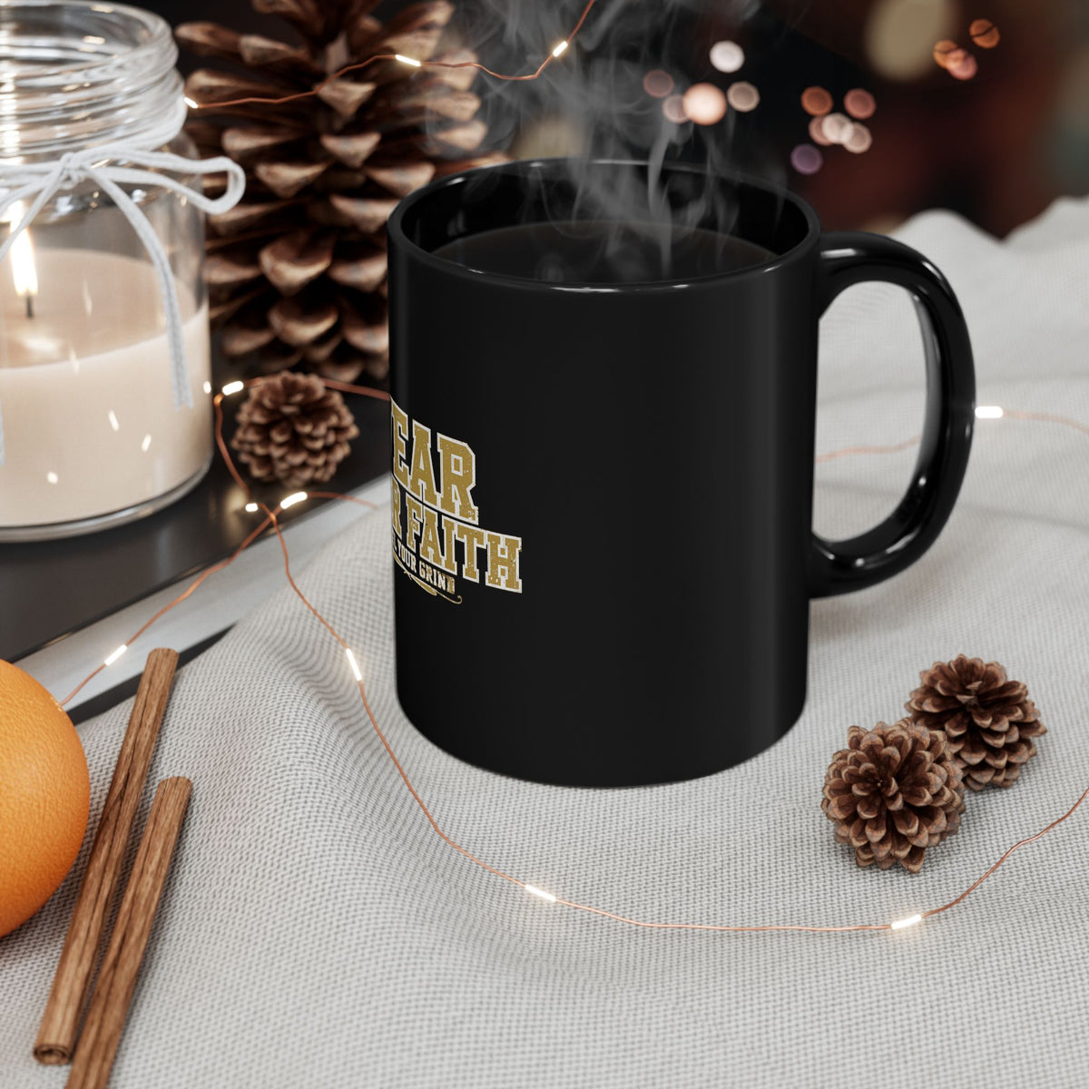 Wear Your Faith Black Mug