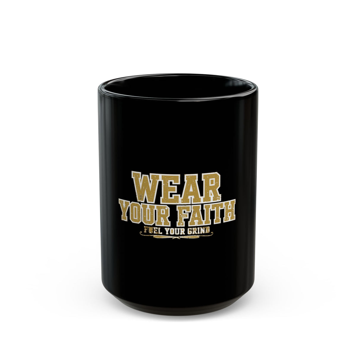 Wear Your Faith Black Mug